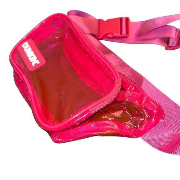 Dunkin’ Donuts pink clear  fun Fanny Pack Cross Body Waist Bag zipper adjustable - Picture 6 of 7